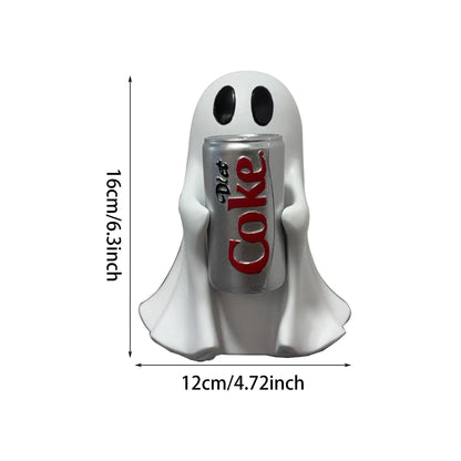 Ghost Holding Drink Resin Craft Ornament,Home Decor Item, Decor Figurine, DesktopMini Sculpture, Halloween Decoration, GiftIdea, Cute Desktop Decoration, DecorativePiece #GLOBAL PICKS