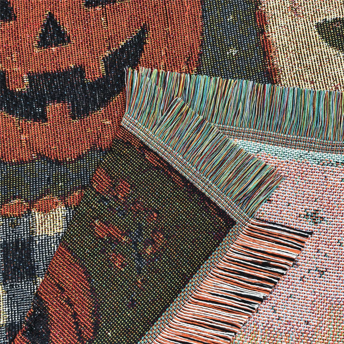 Halloween & Holiday Patchwork Tassel Blanket for Home & Outdoor | Multiple Styles Available