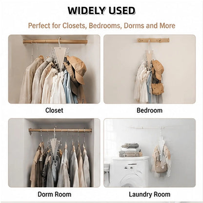 V Shaped Double-Sided Closet OrganizerHanger, 360° Rotatable Space Saving ClothesHanger Organizer, Multi-Layer Vertical StorageRack with 12 Hooks for Shirts, Jackets, Pants