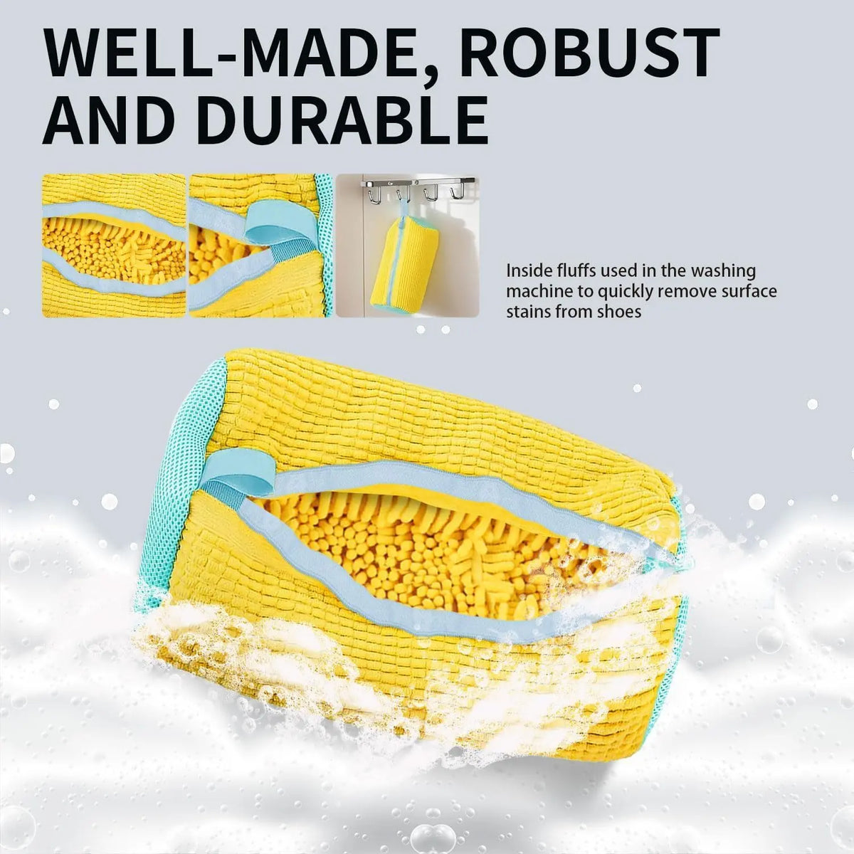 Laundry Shoe Washing Bag for WashingMachine - Protect Your Footwear during theWash Accessories shoe washing,MeshAccessory mesh laundry Grey #backtoschool