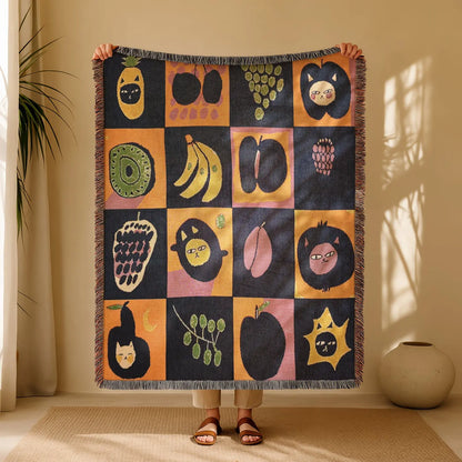 Halloween & Holiday Patchwork Tassel Blanket for Home & Outdoor | Multiple Styles Available