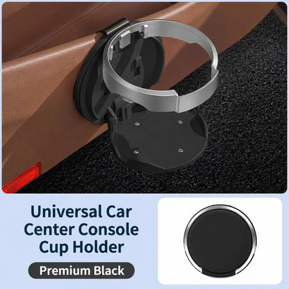 Universal Foldable Car Cup Holder with Hook, Space‑Saving Car Interior Storage Organizer for Drinks & Tumblers