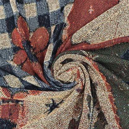 Halloween & Holiday Patchwork Tassel Blanket for Home & Outdoor | Multiple Styles Available