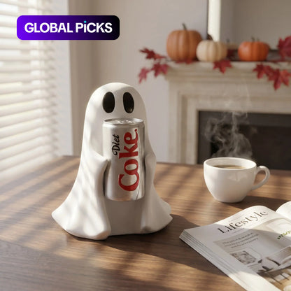 Ghost Holding Drink Resin Craft Ornament,Home Decor Item, Decor Figurine, DesktopMini Sculpture, Halloween Decoration, GiftIdea, Cute Desktop Decoration, DecorativePiece #GLOBAL PICKS