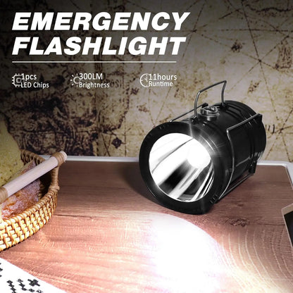 Solar Camping Lantern 4-Pack - RechargeableLED Lights, Magnetic Base & Foldable HangingHook- Collapsible Lamp Battery PoweredPerfect for Power Outages, Hiking,Emergencies Adjustable Flashlight AdjustableTactical Flashlight gifts gift set-SummerVibes
