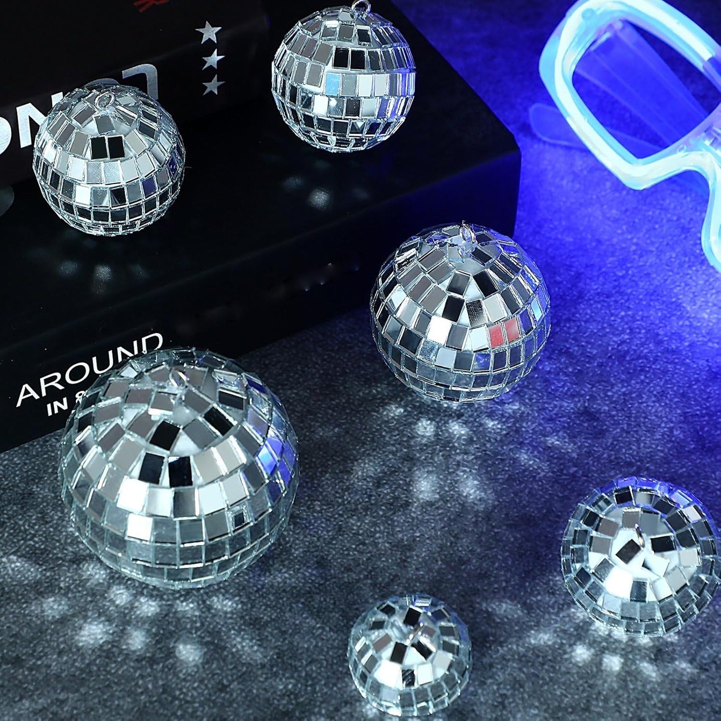 30pcs Silver Mirror Disco Ball Set – Hanging Reflective Decor for Parties, Weddings & Christmas Tree