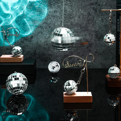 30pcs Silver Mirror Disco Ball Set – Hanging Reflective Decor for Parties, Weddings & Christmas Tree
