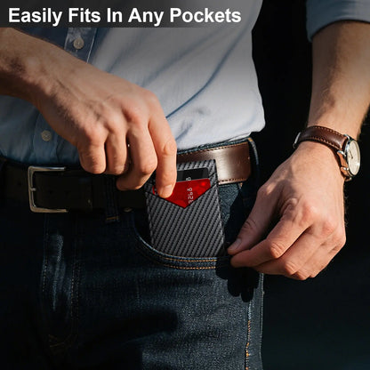 Men's RFID Bifold Wallet | ID Window, Pop‑Up Card Holder, Money Clip, Gift Box