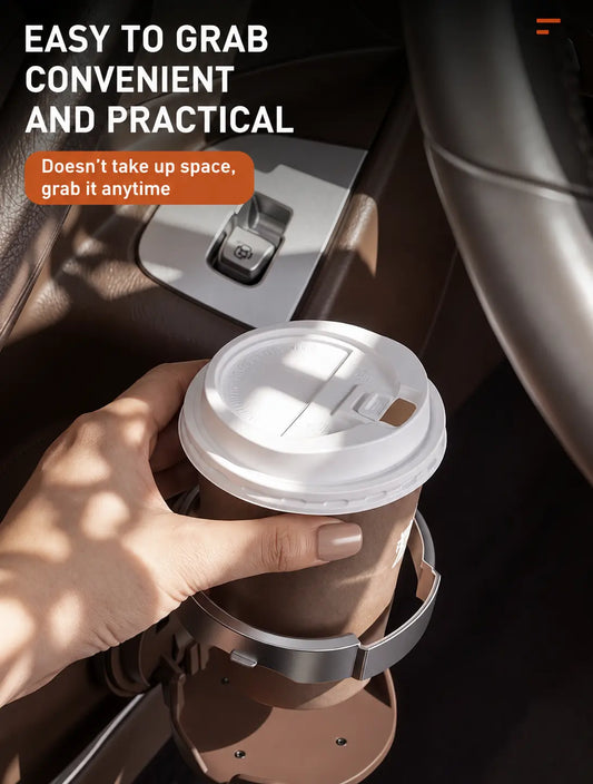 Universal Foldable Car Cup Holder with Hook, Space‑Saving Car Interior Storage Organizer for Drinks & Tumblers