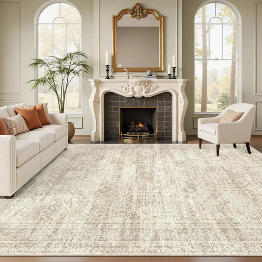 Geometric Washable Non‑Slip Area Rug, Stain Resistant Soft Rug for Home Living Room Decor