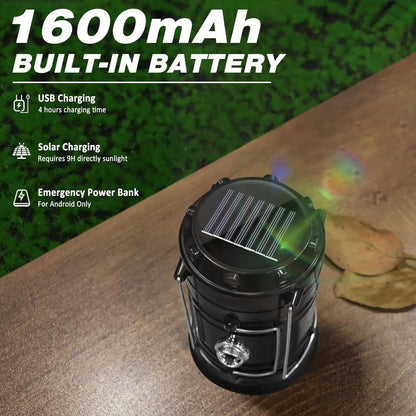 Solar Camping Lantern 4-Pack - RechargeableLED Lights, Magnetic Base & Foldable HangingHook- Collapsible Lamp Battery PoweredPerfect for Power Outages, Hiking,Emergencies Adjustable Flashlight AdjustableTactical Flashlight gifts gift set-SummerVibes