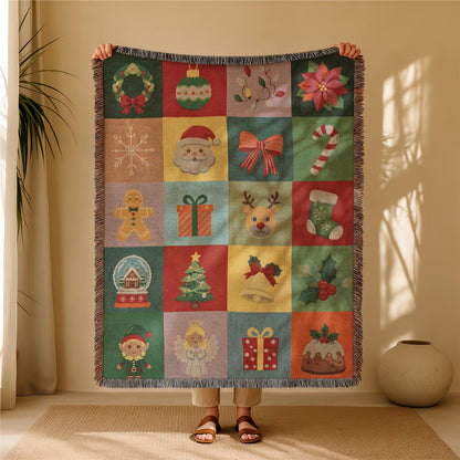 Halloween & Holiday Patchwork Tassel Blanket for Home & Outdoor | Multiple Styles Available