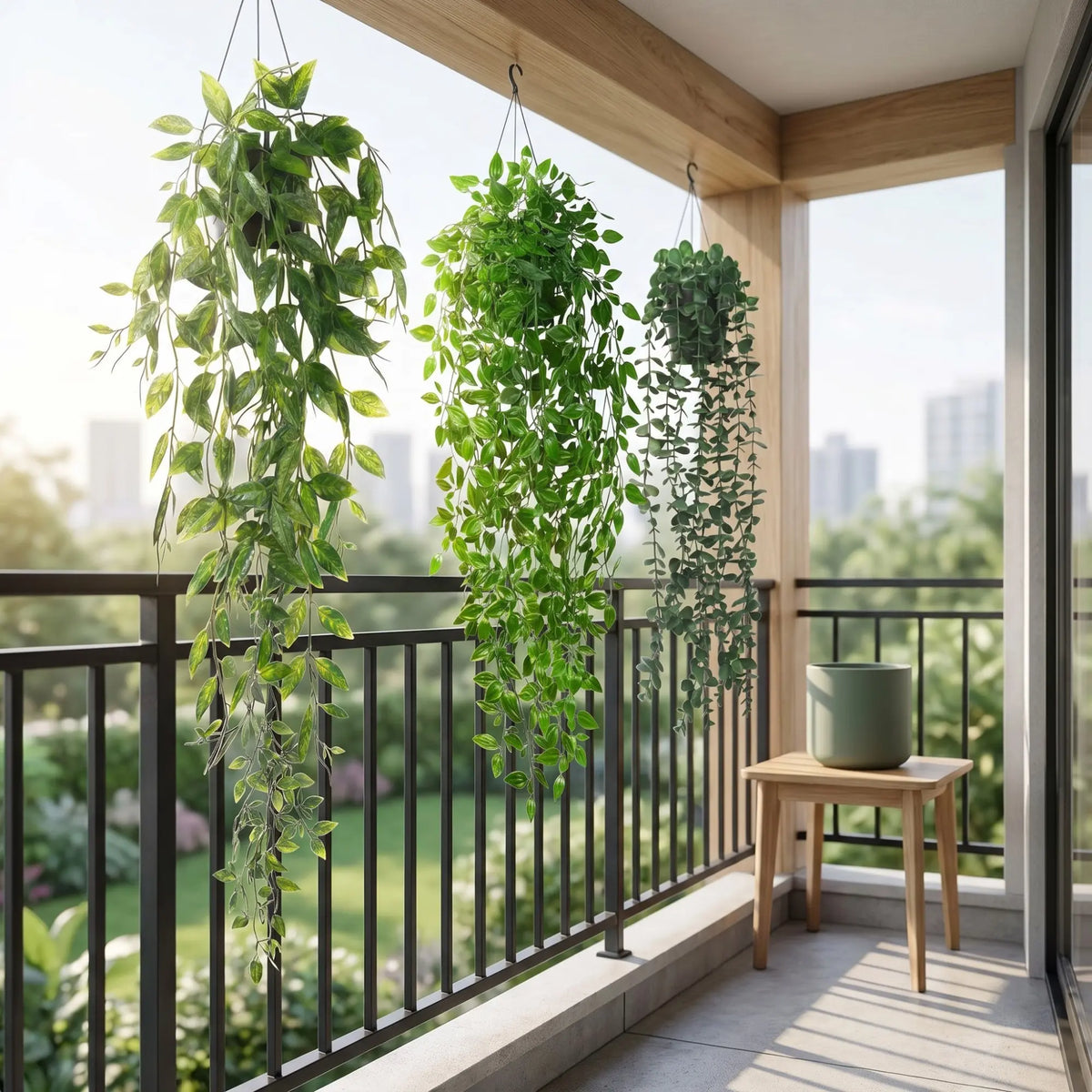 Artificial Indoor Hanging Eucalyptus Plants, 3pcs Faux Evergreen Potted Plants for Home, Bathroom, Room & Shelf Decor, Decorative Fake Plants, Artificial Plant Set, Faux Eucalyptus Greenery, Plastic Material #GLOBAL PICKS