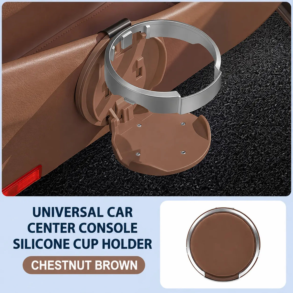 Universal Foldable Car Cup Holder with Hook, Space‑Saving Car Interior Storage Organizer for Drinks & Tumblers