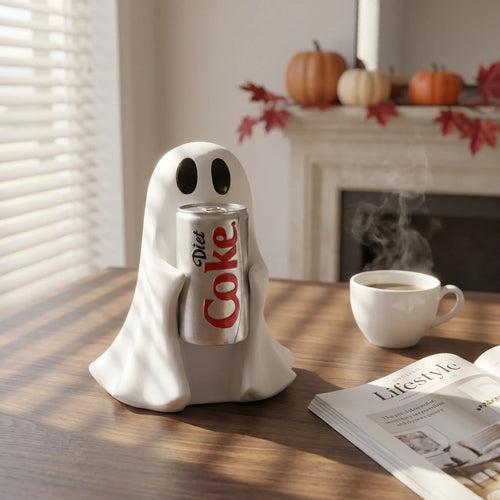 Ghost Holding Drink Resin Craft Ornament,Home Decor Item, Decor Figurine, DesktopMini Sculpture, Halloween Decoration, GiftIdea, Cute Desktop Decoration, DecorativePiece #GLOBAL PICKS