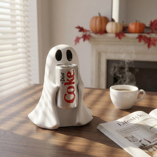 Ghost Holding Drink Resin Craft Ornament,Home Decor Item, Decor Figurine, DesktopMini Sculpture, Halloween Decoration, GiftIdea, Cute Desktop Decoration, DecorativePiece #GLOBAL PICKS