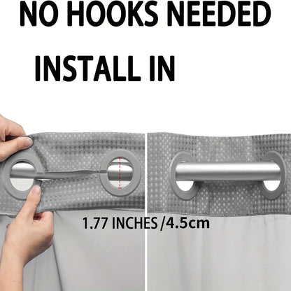 No Hook Washable Waffle Weave ShowerCurtain with Snap in Liner -Waterproof DoubleLayer Shower Curtain With WashablelnnerLiner, 72 x75 Inch Showercurtain