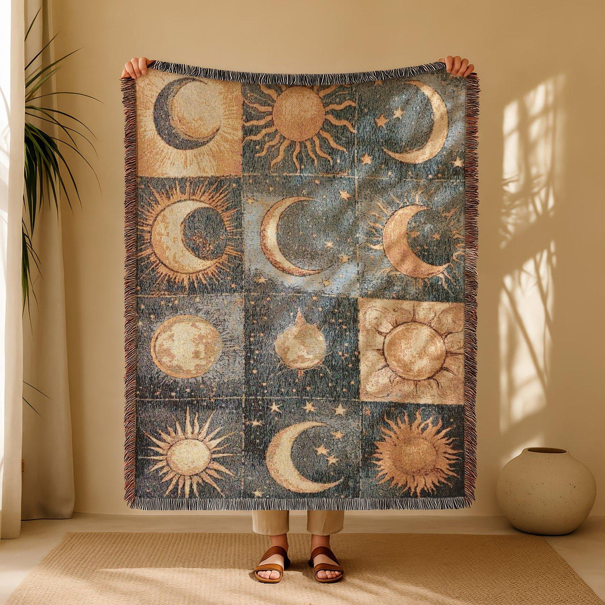 Halloween & Holiday Patchwork Tassel Blanket for Home & Outdoor | Multiple Styles Available